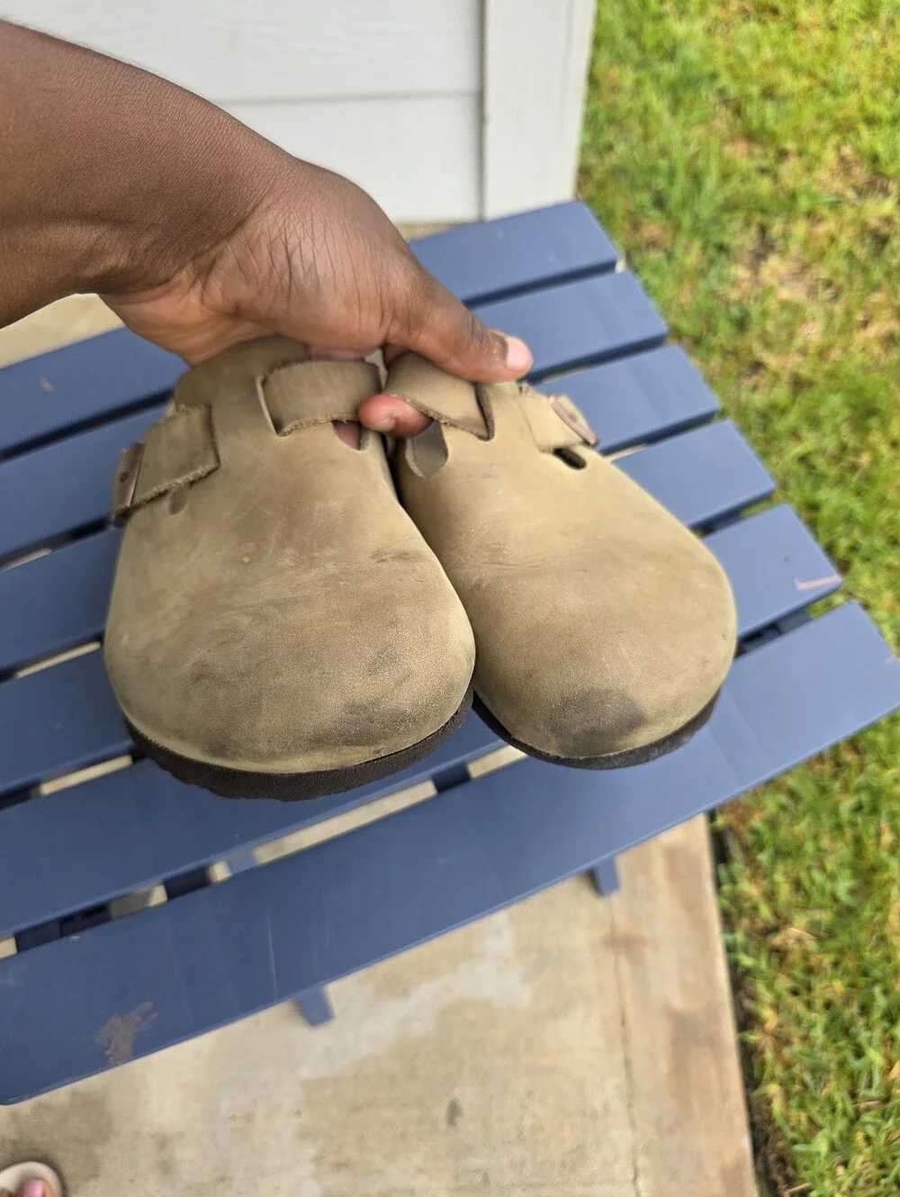Birkenstock Boston Taupe Leather Clogs Slip On Shoes Unisex EU 42 US Men's 9